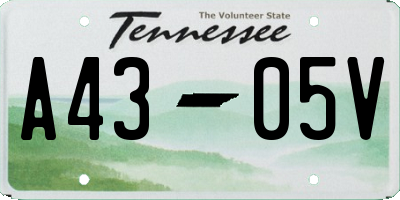 TN license plate A4305V