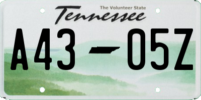 TN license plate A4305Z