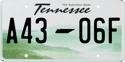 TN license plate A4306F