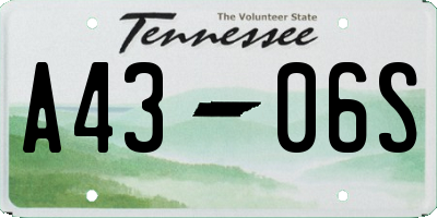 TN license plate A4306S
