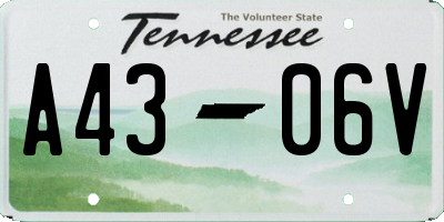 TN license plate A4306V