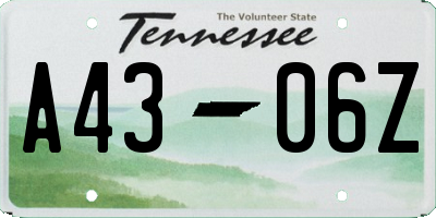 TN license plate A4306Z