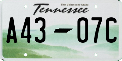 TN license plate A4307C