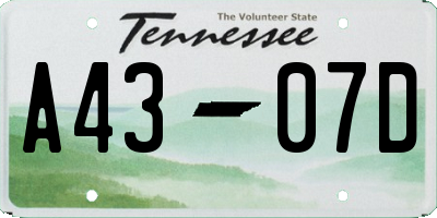 TN license plate A4307D