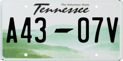TN license plate A4307V