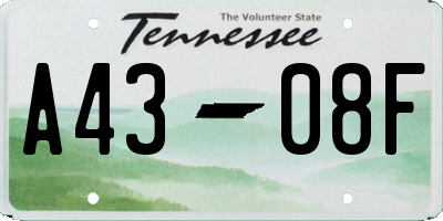 TN license plate A4308F