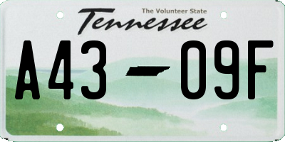 TN license plate A4309F