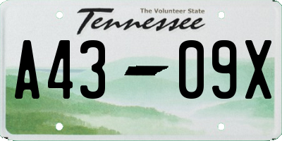 TN license plate A4309X