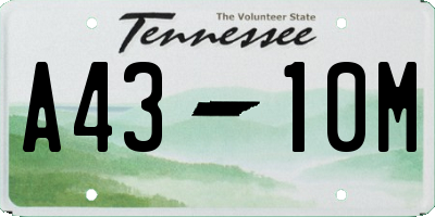 TN license plate A4310M