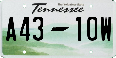 TN license plate A4310W