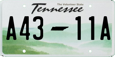 TN license plate A4311A