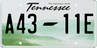 TN license plate A4311E