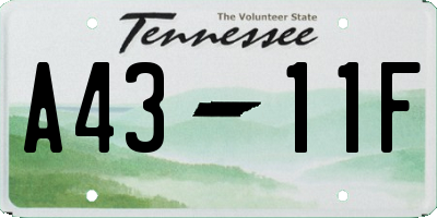 TN license plate A4311F