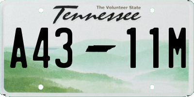 TN license plate A4311M