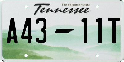 TN license plate A4311T