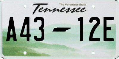 TN license plate A4312E