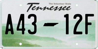 TN license plate A4312F