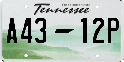 TN license plate A4312P