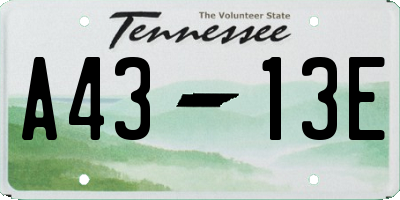 TN license plate A4313E