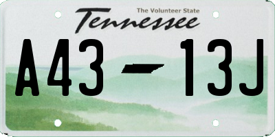 TN license plate A4313J