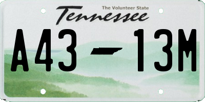 TN license plate A4313M