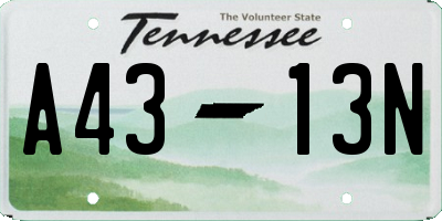 TN license plate A4313N