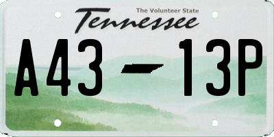 TN license plate A4313P