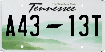 TN license plate A4313T