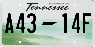TN license plate A4314F