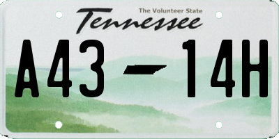 TN license plate A4314H