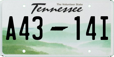 TN license plate A4314I