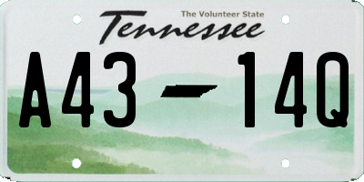 TN license plate A4314Q