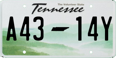 TN license plate A4314Y