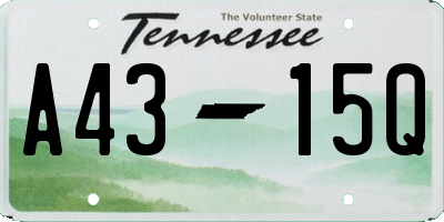 TN license plate A4315Q