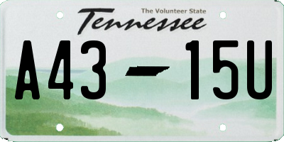 TN license plate A4315U