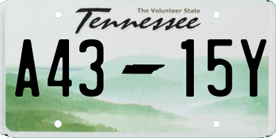 TN license plate A4315Y