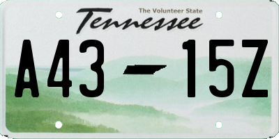 TN license plate A4315Z