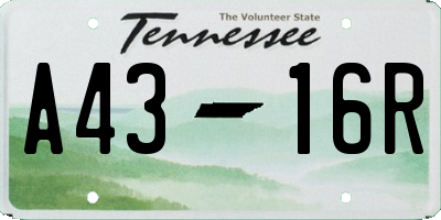 TN license plate A4316R