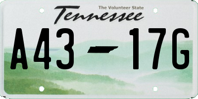 TN license plate A4317G