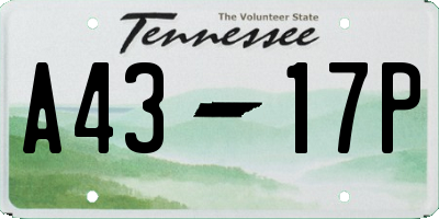 TN license plate A4317P