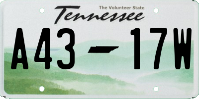 TN license plate A4317W