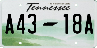 TN license plate A4318A