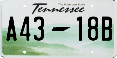 TN license plate A4318B