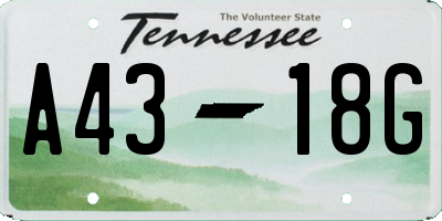 TN license plate A4318G