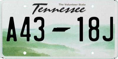 TN license plate A4318J
