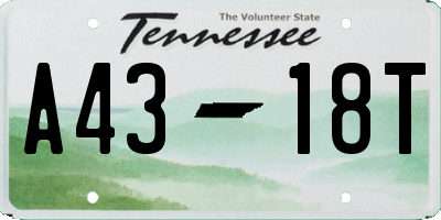 TN license plate A4318T