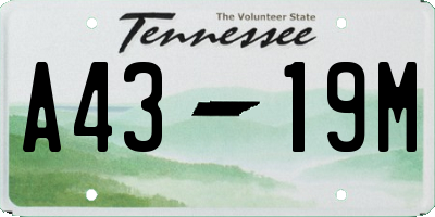 TN license plate A4319M