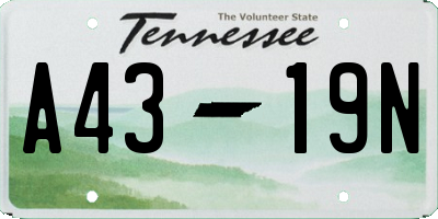 TN license plate A4319N