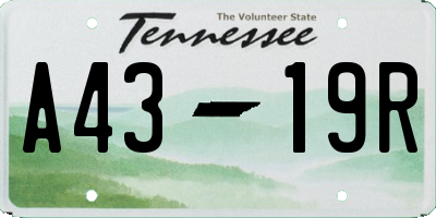 TN license plate A4319R