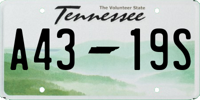 TN license plate A4319S